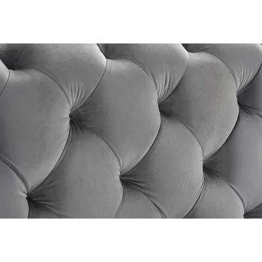 Invicta Łóżko MODERN BAROCK szary aksamit 180 x 200cm / 46162