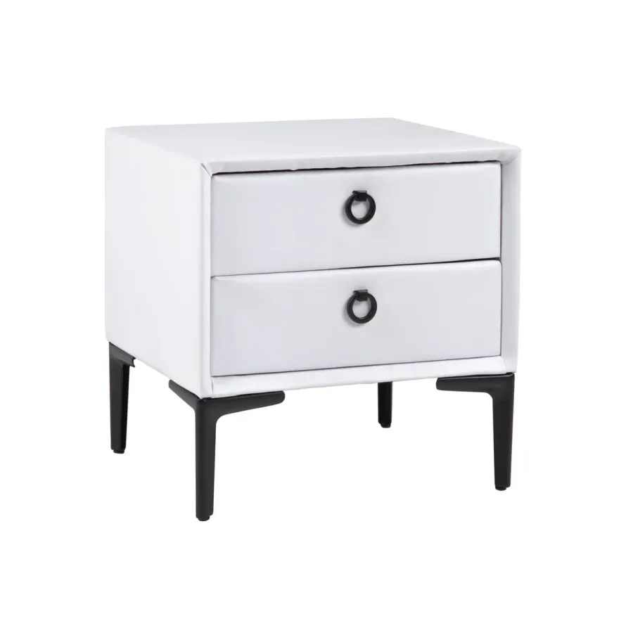 Invicta Szafka nocna COSMOPOLITE biały aksamit 45 x 45 x 39cm / 40785