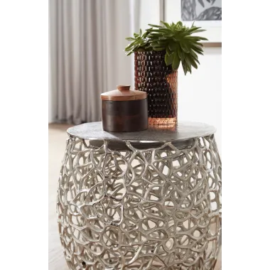 Wohnling Stolik kawowy LEAF zestaw 2 sztuk srebrne / WL6.655