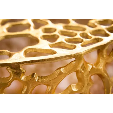 Invicta Stolik kawowy LEAF złoty Ø 53 x 38cm / 43230