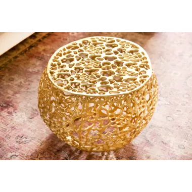 Invicta Stolik kawowy LEAF złoty Ø 53 x 38cm / 43230