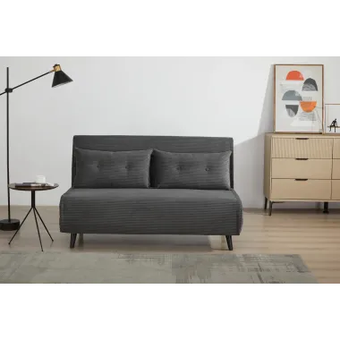 Invicta SMART MULTIFUNCTION Sofa rozkładana szary sztruks 140 x 97 x 82cm / 47144