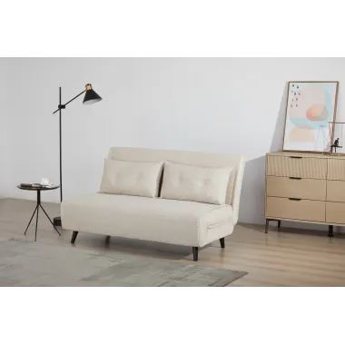 Invicta SMART MULTIFUNCTION  Sofa rozkładana beżowy sztruks 140 x 97 x 82cm / 47145