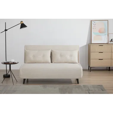 Invicta SMART MULTIFUNCTION  Sofa rozkładana beżowy sztruks 140 x 97 x 82cm / 47145