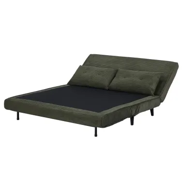 Invicta SMART MULTIFUNCTION Sofa rozkładana zielony sztruks 140 x 97 x 82cm / 47146