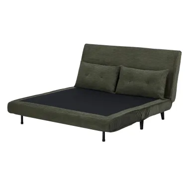 Invicta SMART MULTIFUNCTION Sofa rozkładana zielony sztruks 140 x 97 x 82cm / 47146