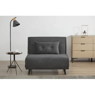 Invicta SMART MULTIFUNTION Fotel rozkładany szary sztruks 100 x 91 x 82cm / 47141