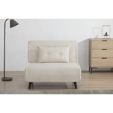 Invicta SMART MULTIFUNTION Fotel rozkładany szary sztruks 100 x 91 x 82cm / 47142