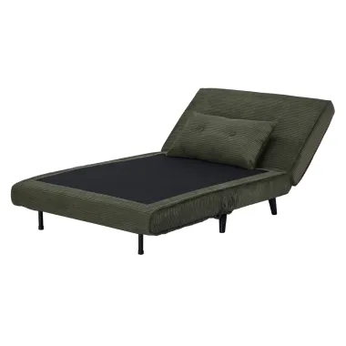 Invicta SMART MULTIFUNCTION Fotel rozkładany zielony sztruks 100 x 91 x 82cm / 47143