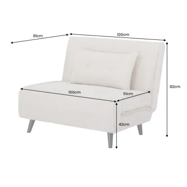 Invicta SMART MULTIFUNCTION Fotel rozkładany zielony sztruks 100 x 91 x 82cm / 47143