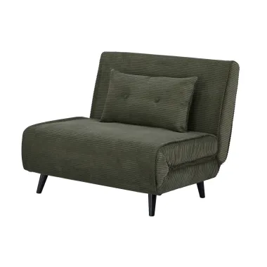 Invicta SMART MULTIFUNCTION Fotel rozkładany zielony sztruks 100 x 91 x 82cm / 47143