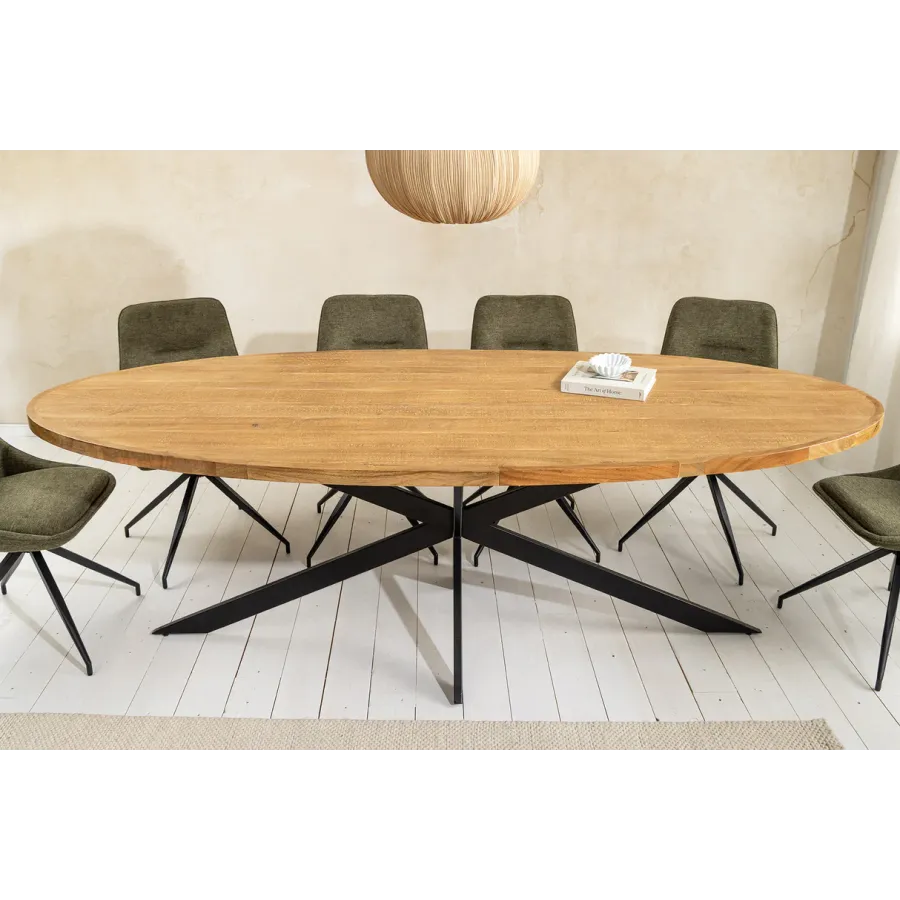 Invicta GALAXIE Oval Stół do jadalni mango naturalny brąz 240 x 76 x 99cm / 45759