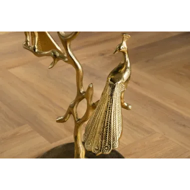 Invicta WILDLIFE PEACOCK Stolik kawowy antyczne złoto 45cm / 44829