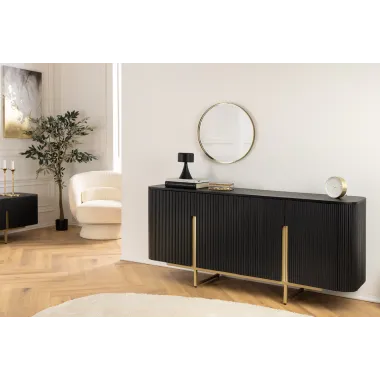 Invicta Komoda GATSBY czarne mango 160 x 75 x 40cm / 46432