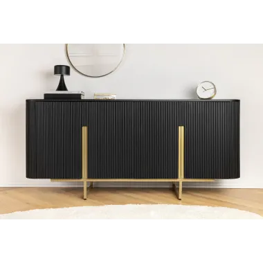 Invicta Komoda GATSBY czarne mango 160 x 75 x 40cm / 46432