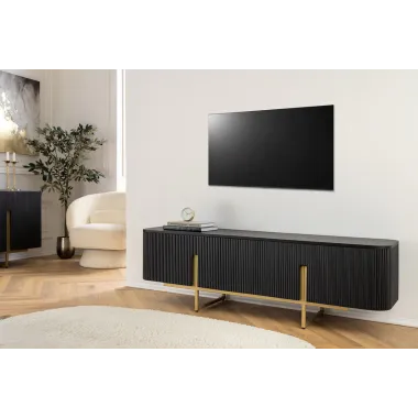 Invicta Szafka TV GATSBY czarne mango 160 x 50 x 42cm / 46433