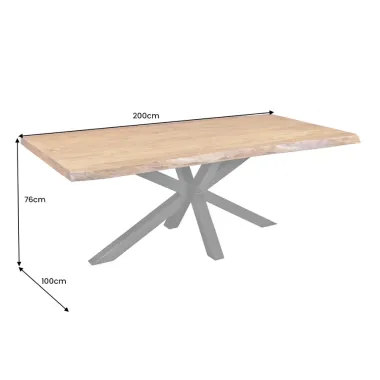 Invicta Stół do jadalni MAMMUT akacja 200cm / 43785
