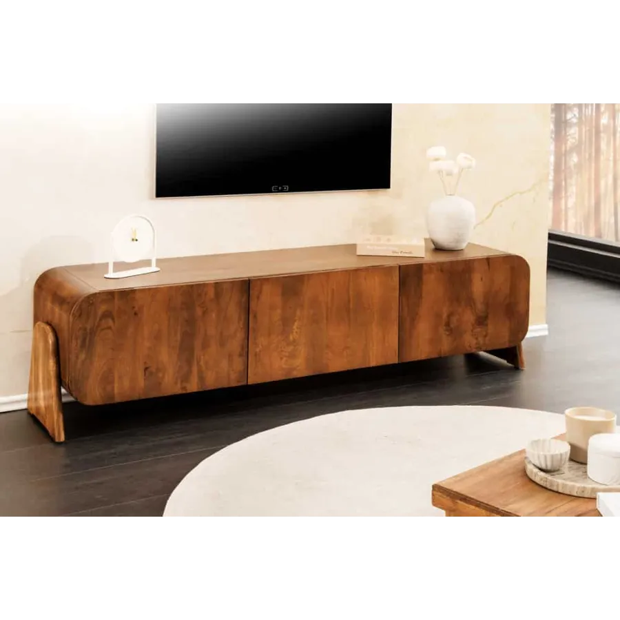 Invicta Szafka RTV BRASIL naturalnie brązowe mango 160 x 45 x 38cm / 45789