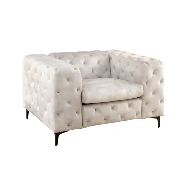 Invicta Fotel MODERN BAROCK szampański aksamit 120 x 70 x 100cm / 45985