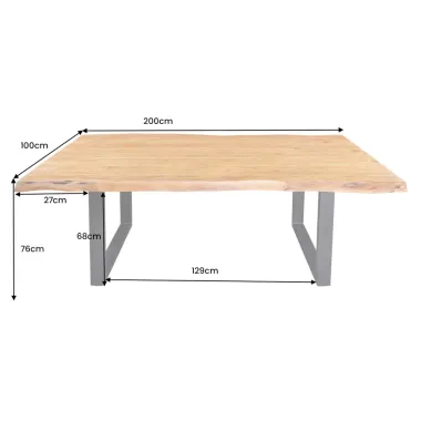 Invicta Stół do jadalni MAMMUT Wild akacja 50mm 200 x 76 x 100cm / 43789