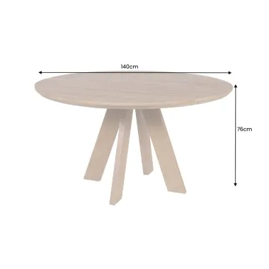 Invicta Stół do jadalni ART WOOD lite drewno mango Ø 140cm / 45758