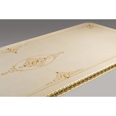 Włoski Stół do jadalni LUXURY CLASSICA kość słoniowa fix 400 x 120 x 78cm / 1267