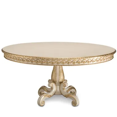 Włoski Stół do jadalni LUXURY CLASSICA rozkładany Ø 150 x 76cm / 1261/L