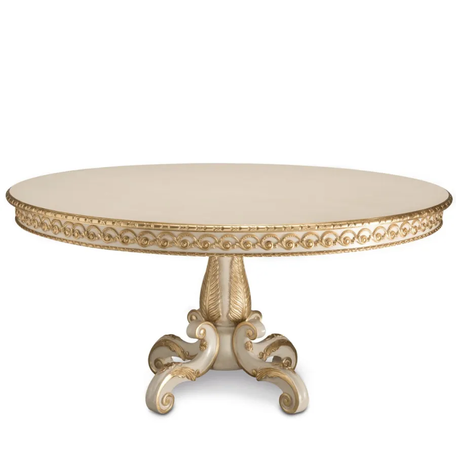 Włoski Stół do jadalni LUXURY CLASSICA rozkładany Ø 150 x 76cm / 1261/L