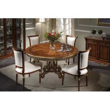 Włoski Stół do jadalni LUXURY CLASSICA WALNUT Ø 150 x 78cm / 1261L