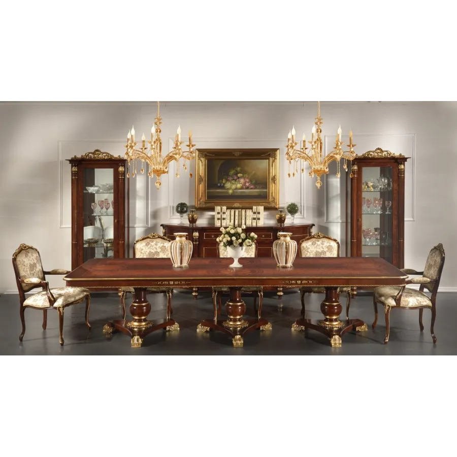 Włoski Stół do jadalni LUXURY CLASSICA WALNUT fix 350 x 130 x 78cm / 1264