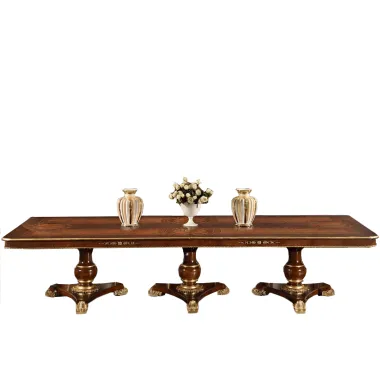 Włoski Stół do jadalni LUXURY CLASSICA WALNUT rozkładany 350 + 50 + 50 x 130 x 78cm / 1264R