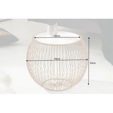 Stolik kawowy STORAGE II 41cm złoty biały / 40360