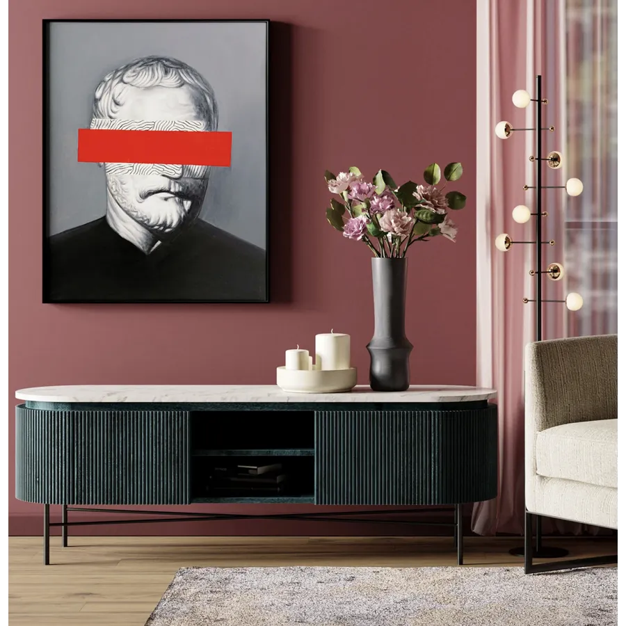 Kare Szafka RTV GLENN GATSBY szare mango 150 x 54 x 40cm / 84890