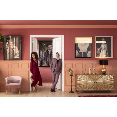 Kare Komoda ILLUMINO mango złote 160 x 81 x 40cm / 84704