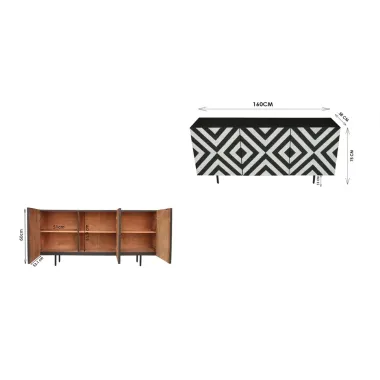 Kare Komoda ARCTIC 3 drzwiowa fornir 160 x 75 X 38cm / 87181