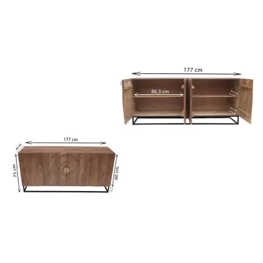 Kare Komoda MADEIRA HELL GOLDEN SUNSET jasnobrązowe mango 177 x 75 x 45cm /  86707