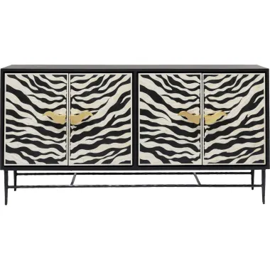 Kare Komoda ZEBRA kremowo czarna 160 x 80 x 40cm / 86150