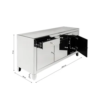 Kare Komoda LUXURY lustrzana 140,5 x 77 x 45cm / 80896