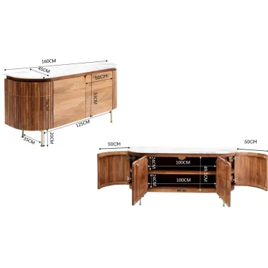 Kare Komoda GRACE GATSBY naturalne mango 160 x 79 x 45 cm / 86463