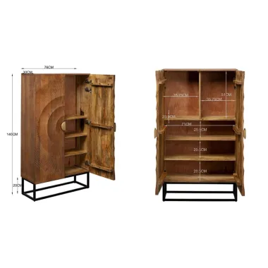 Kare Komoda MADEIRA HELL GOLDEN SUNSET jasnobrązowe mango 76 x 140 x 30cm /  86708