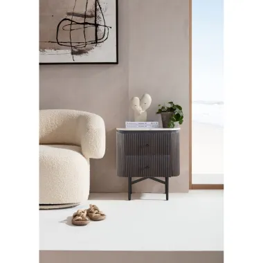 Kare Szafka nocna GLENN GATSBY szare mango 50 x 55 x 35cm / 87440