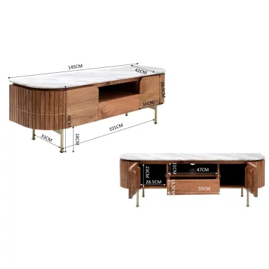 Kare Szafka RTV GRACE mango 145 x 48 x 42cm / 86464