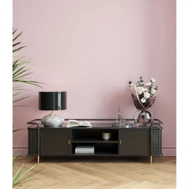 Kare Szafka RTV FENCE 2 drzwiowa Czarna 160 x 48 x 40 cm / 86479