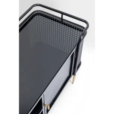 Kare Szafka RTV FENCE 2 drzwiowa Czarna 160 x 48 x 40 cm / 86479