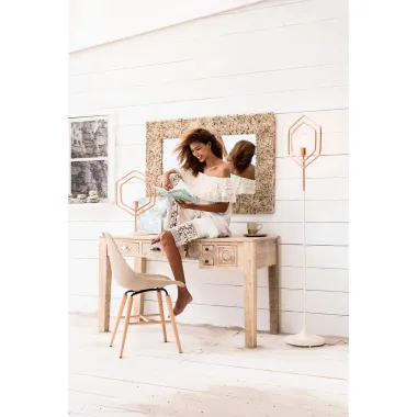 Kare Biurko PURO naturalne mango 135 x 78 x 60cm / 81333