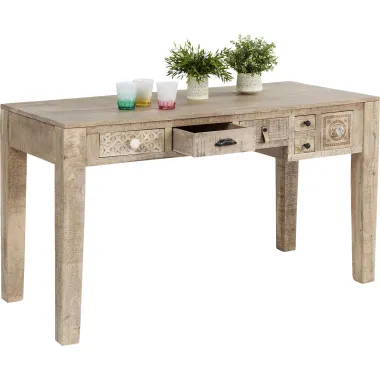 Kare Biurko PURO naturalne mango 135 x 78 x 60cm / 81333