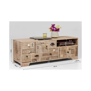 Kare Szafka RTV PURO naturalne mango 125 x 45 x 40cm / 81336