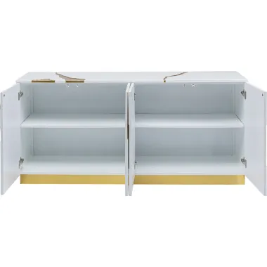 Kare Komoda CRACKED 4 drzwiowa biało złota 165 x 80 x 46 cm / 85707