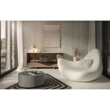 Kare Komoda LUNAR szklany beż 160 x 80 x 45cm / 70135