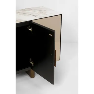 Kare Komoda LUNAR szklany beż 160 x 80 x 45cm / 70135